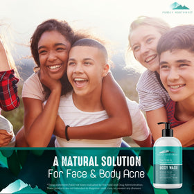 Purely Northwest Tea Tree Body Wash near fresh towels