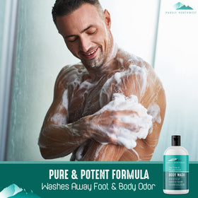 Purely Northwest Tea Tree Body Wash side view showing bottle design
