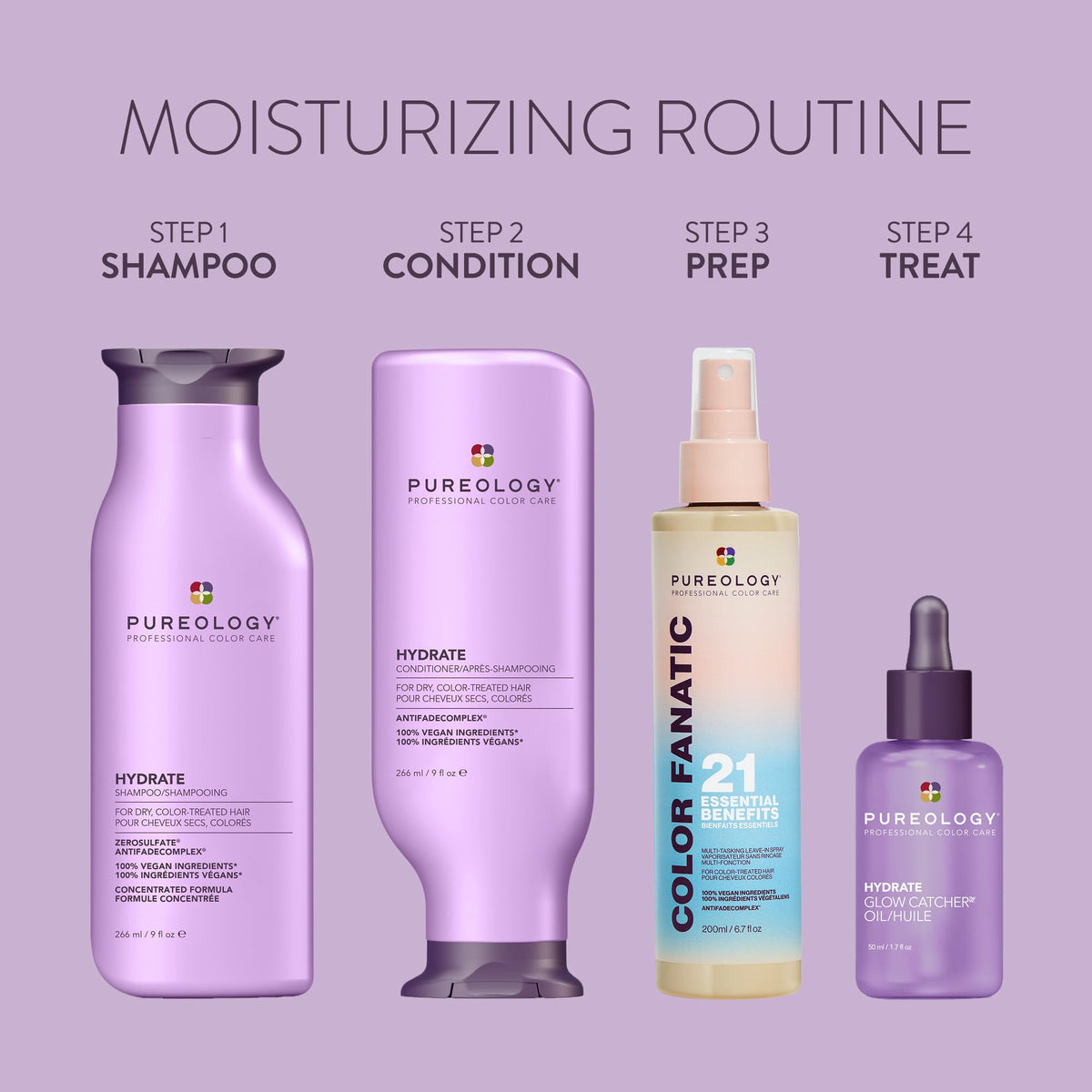 Pureology Hydrate Conditioner 9 fl oz in use on hair