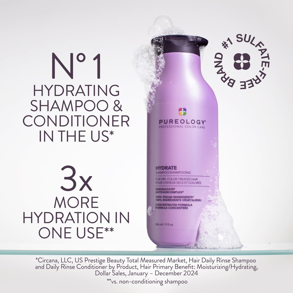 Pureology Hydrate Shampoo 9 fl oz back view