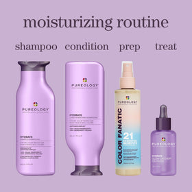 Pureology Hydrate Shampoo with lathered hair