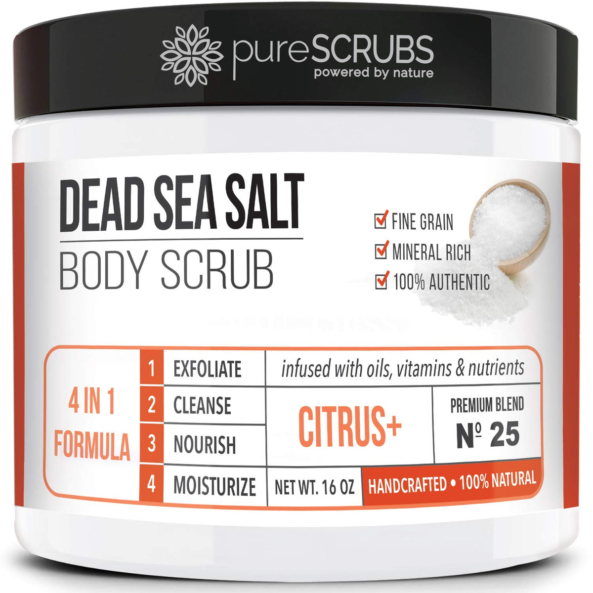 pureSCRUBS Citrus Body Scrub Set front view with jars and accessories