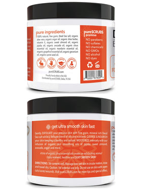 pureSCRUBS Citrus Body Scrub Set lifestyle scene in bathroom