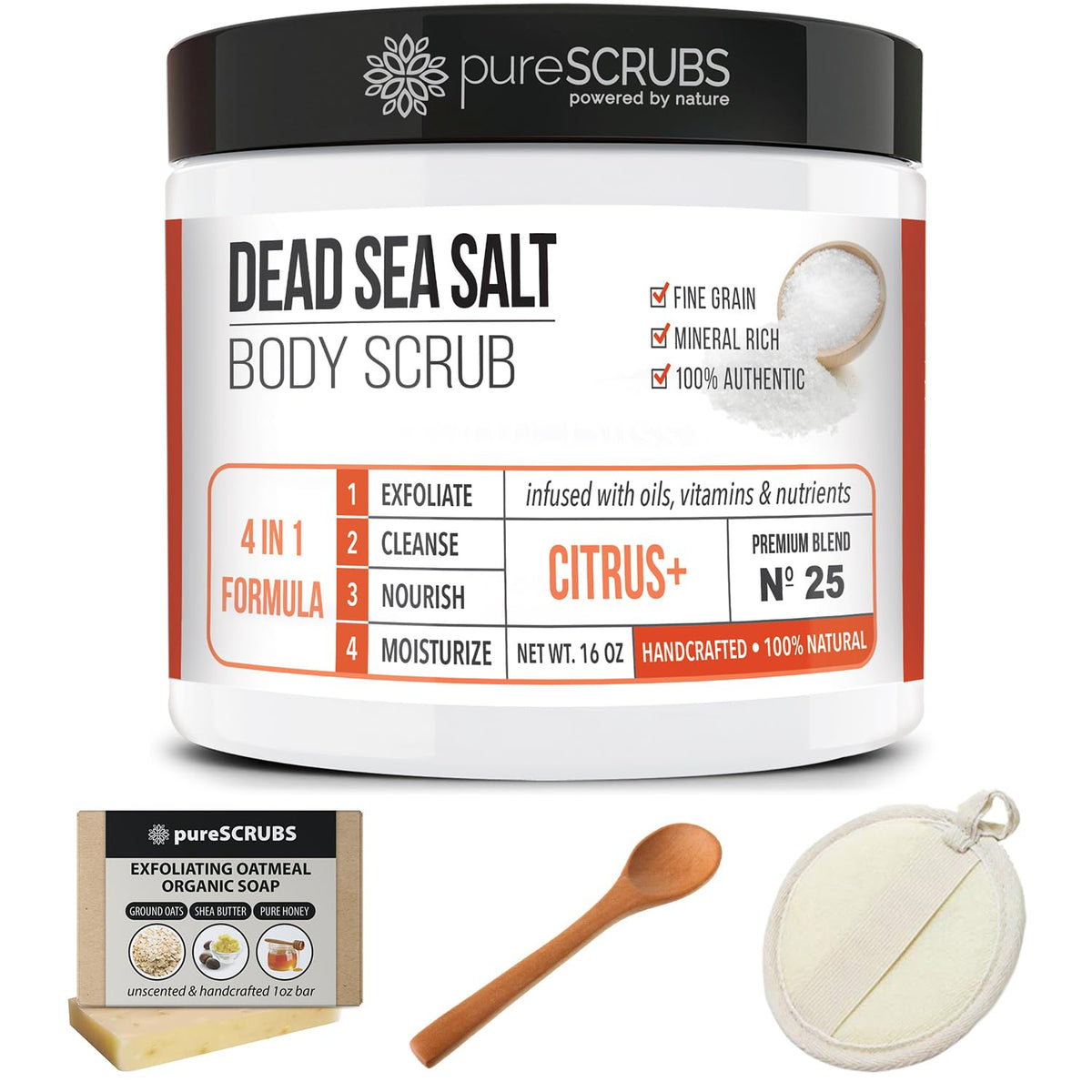pureSCRUBS Citrus Body Scrub Set packaging display