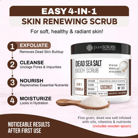 pureSCRUBS Coconut Body Scrub texture close-up