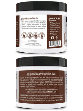pureSCRUBS Coconut Body Scrub with bonus accessories display