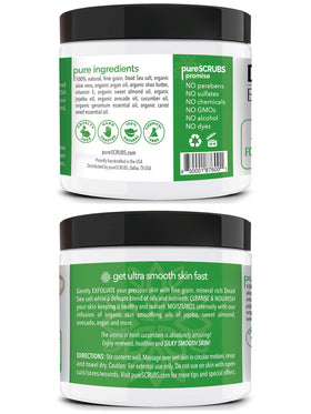 pureSCRUBS Cucumber Body Scrub Set displayed with cucumber slices
