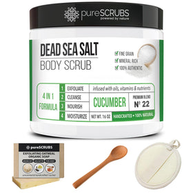 pureSCRUBS Cucumber Body Scrub texture on skin