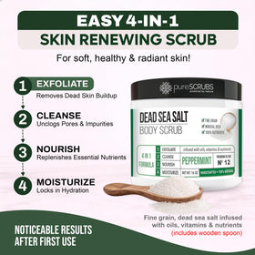 pureSCRUBS Dead Sea salt scrub texture close-up