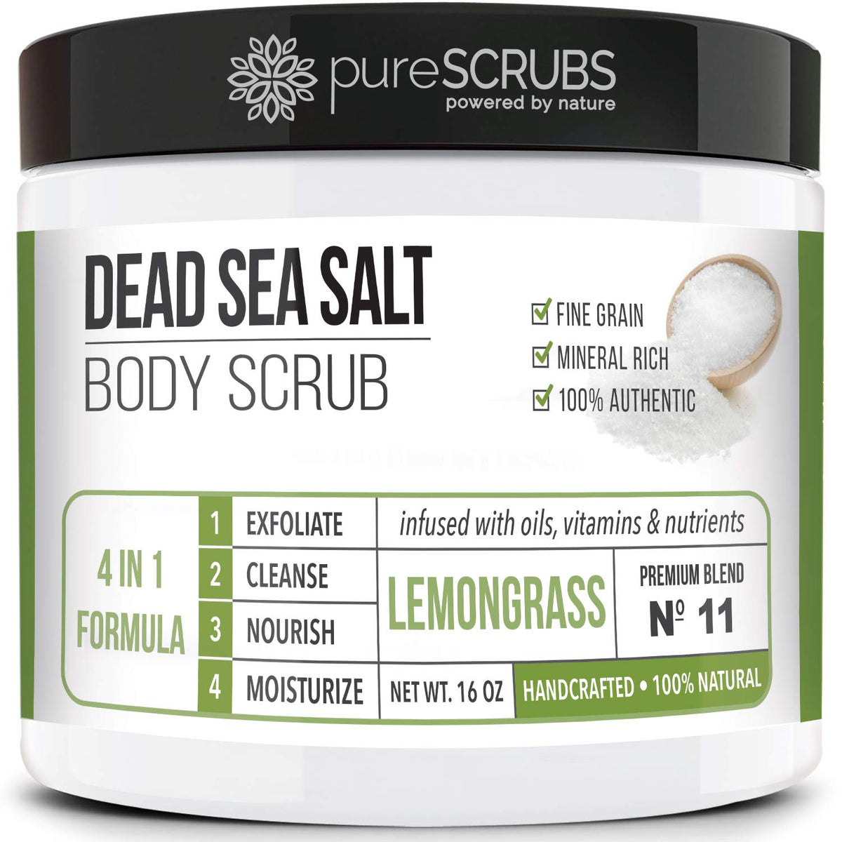 pureSCRUBS Lemongrass Body Scrub Set front view with packaging