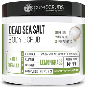 pureSCRUBS Lemongrass Body Scrub Set front view with packaging