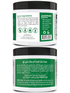 pureSCRUBS peppermint body scrub with natural ingredients