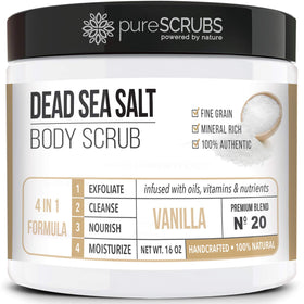 pureSCRUBS Premium Vanilla Body Scrub Set front view with jars