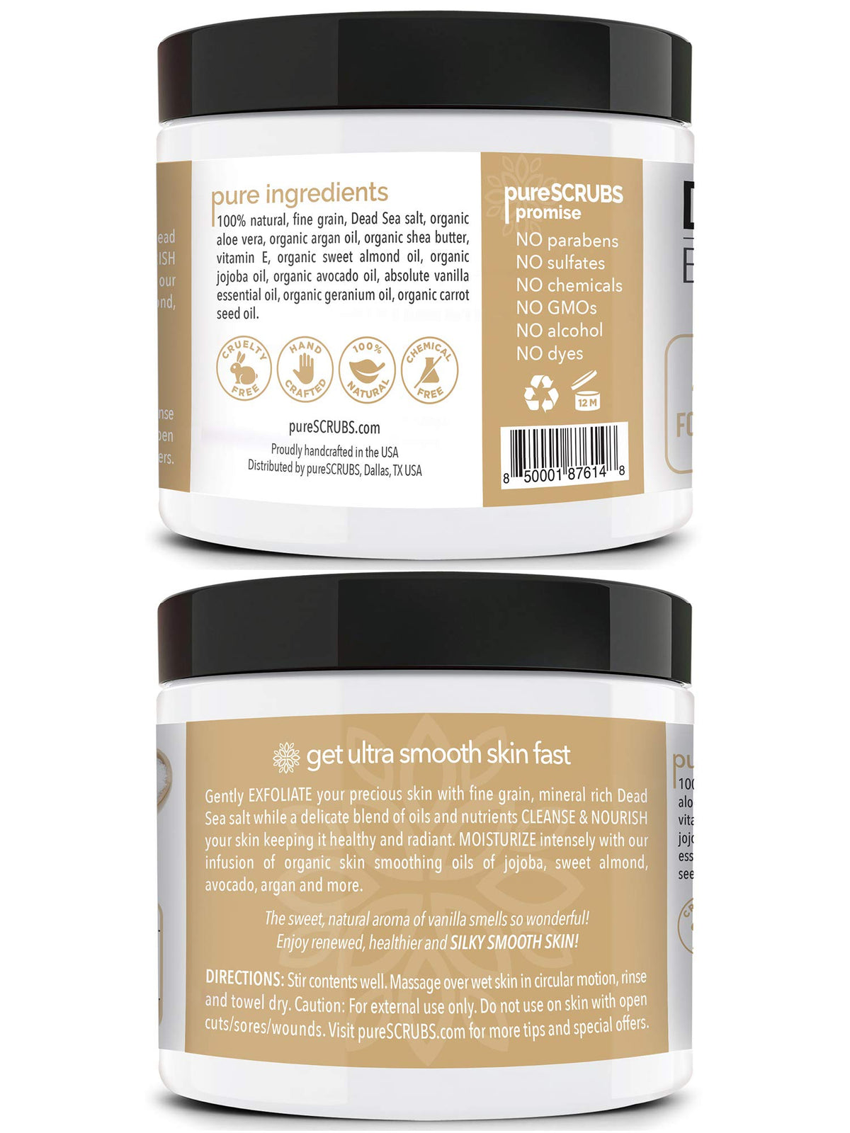 pureSCRUBS Vanilla Body Scrub with oatmeal soap bar