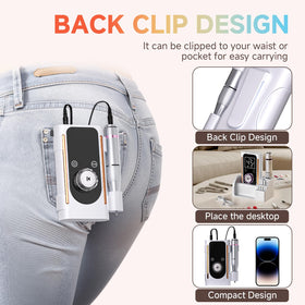 Puriom Nail Drill side view with ergonomic design