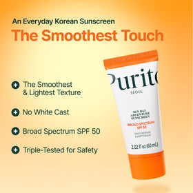 PURITO Korean Sunscreen SPF 50 application on face