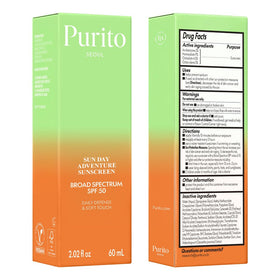 PURITO Korean Sunscreen SPF 50 with natural ingredients displayed