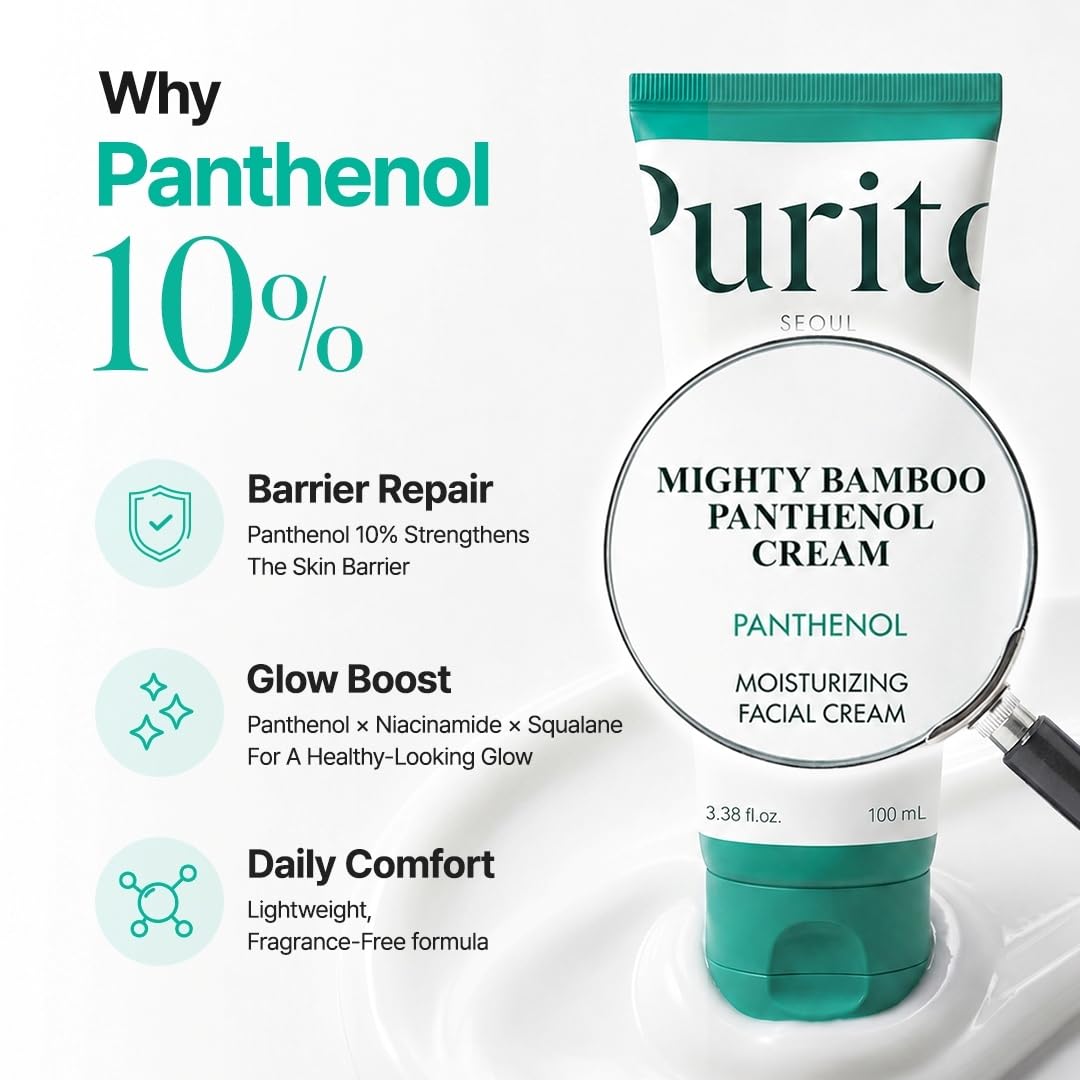 PURITO Panthenol 10% Cream application on skin
