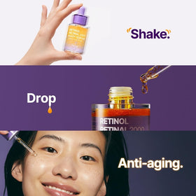 PURITO Retinol + Retinal Serum with other skincare products