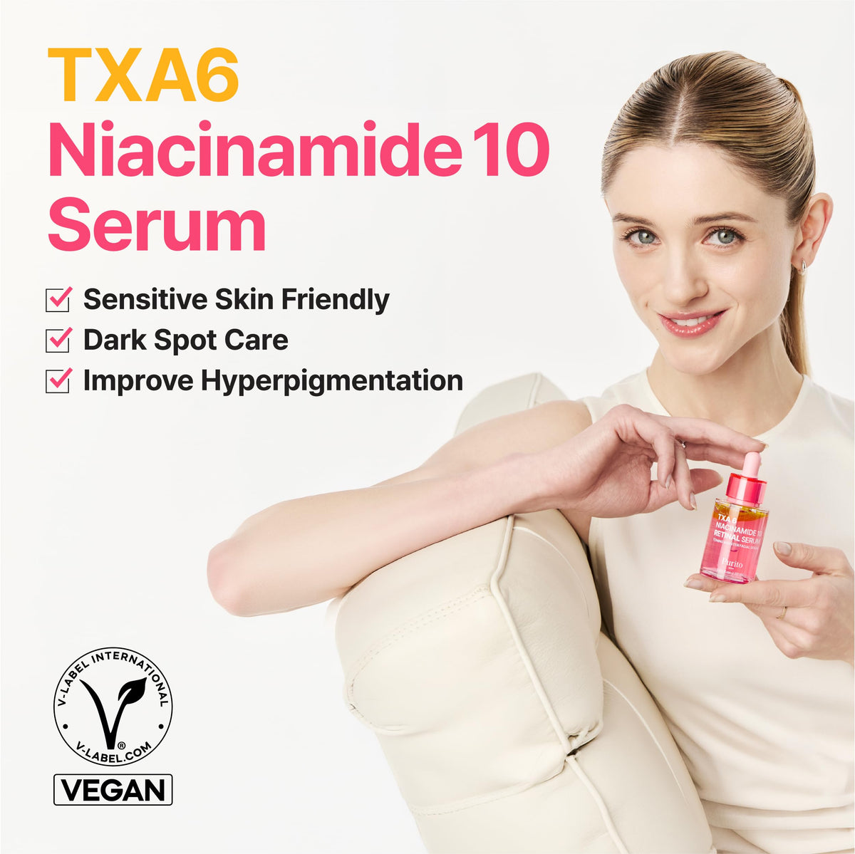 PURITO TXA 6% Niacinamide Serum bottle side view