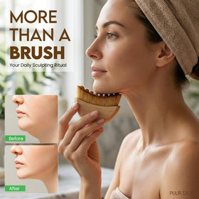 Puur House Lymphatic Contour Face Brush on a skincare shelf