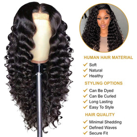 PYY Deep Wave Lace Front Wig 22 Inch close-up of curls