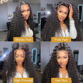 PYY Deep Wave Lace Front Wig 22 Inch styling options