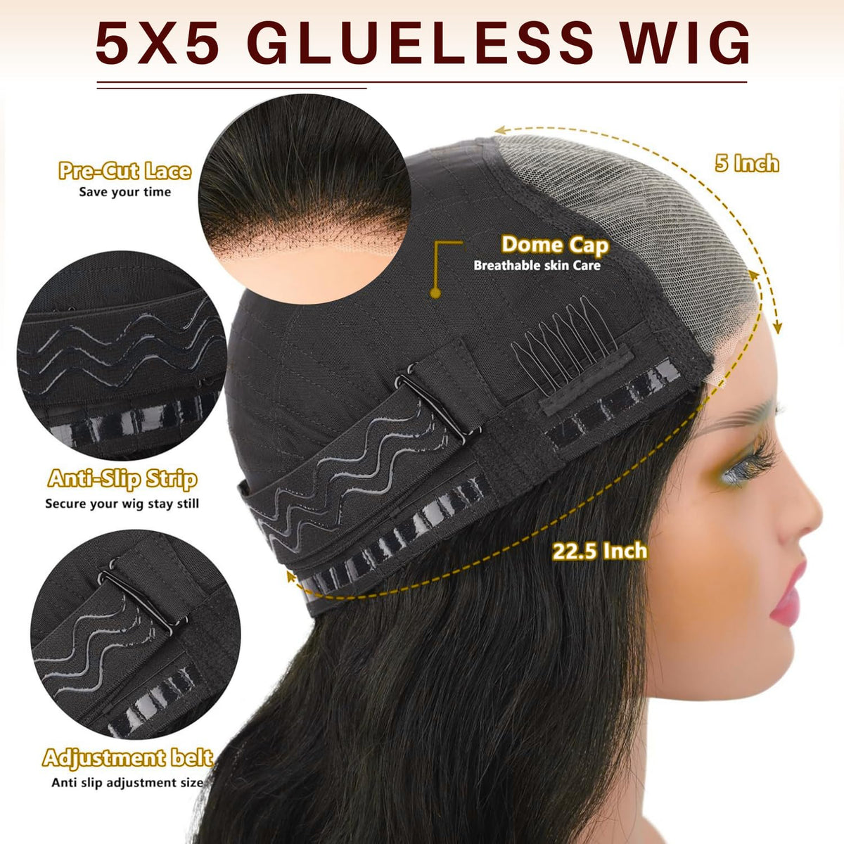 PYY Deep Wave Lace Front Wig 28 Inch back view