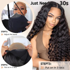 PYY Deep Wave Lace Front Wig 28 Inch close-up of curls
