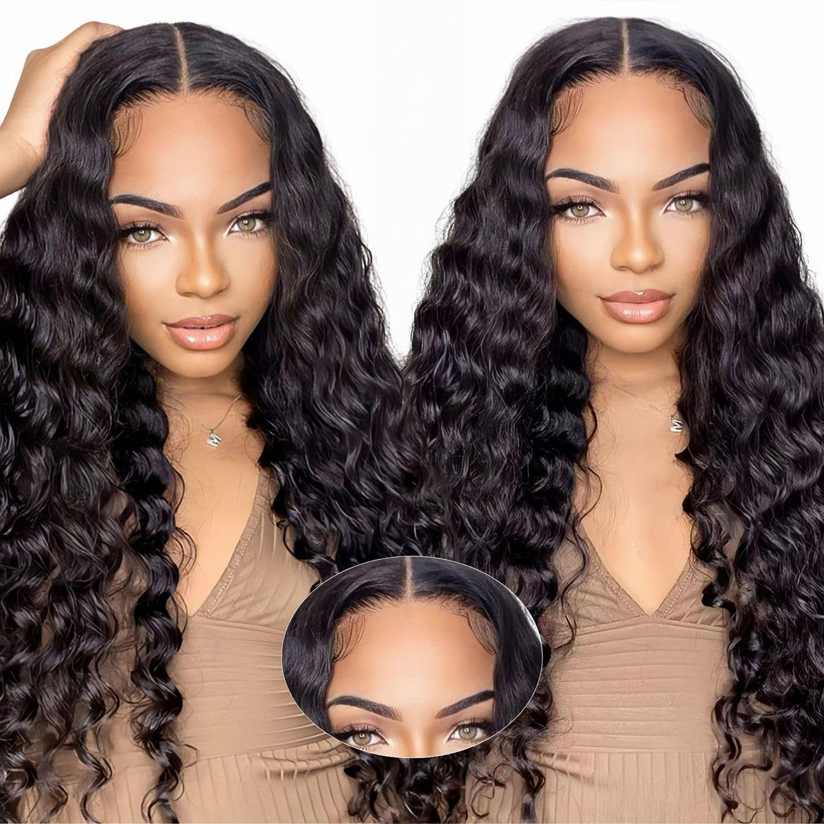 PYY Deep Wave Lace Front Wig 28 Inch front view