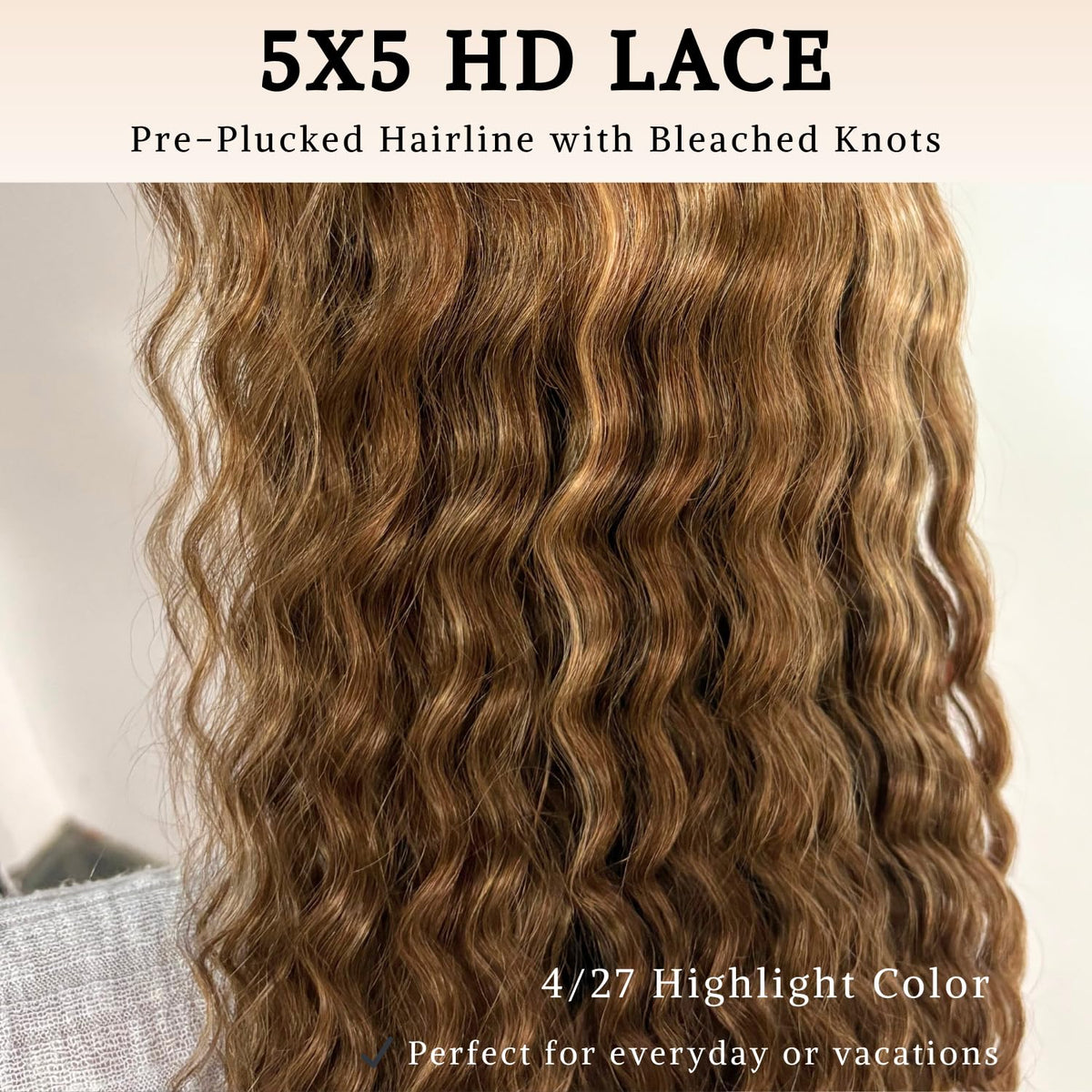 PYY Deep Wave Lace Front Wig close-up of lace front