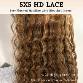 PYY Deep Wave Lace Front Wig close-up of lace front