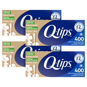 Q-tips Organic Cotton Swabs 400 Count pack front view