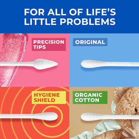 Q-tips Organic Cotton Swabs packaging details