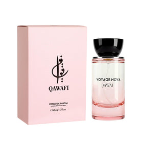 QAWAFI Voyage Nova Eau de Parfum in a travel bag