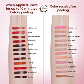 QCMME Lip Liner Stain Peel Off texture close-up