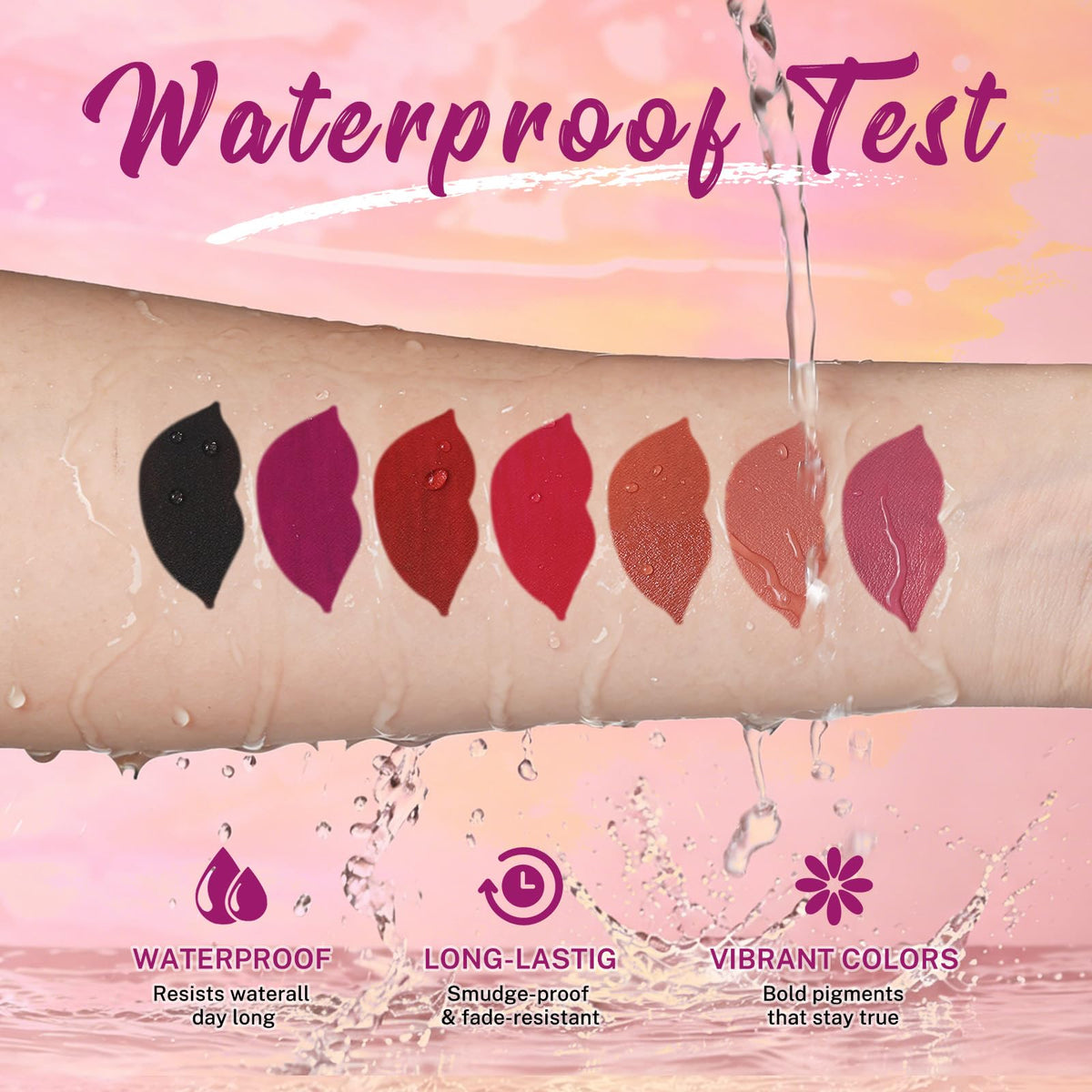 QiBest lipstick set displayed with packaging