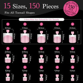 QIEK Baby Pink French Tip Press On Toenails square tips close-up