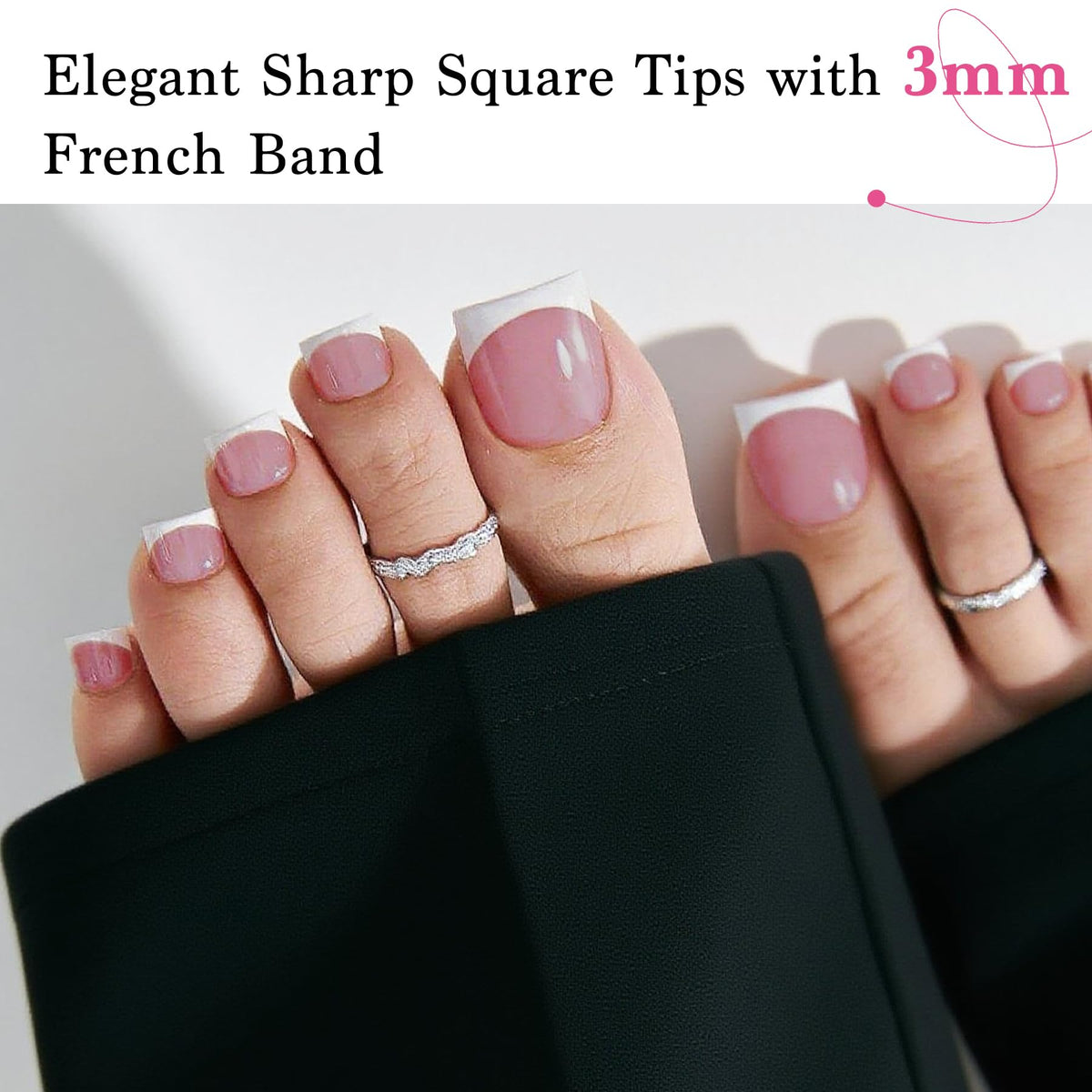 QIEK Berry Pink Press On Toenails in packaging