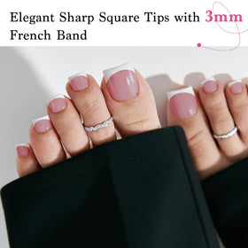 QIEK Berry Pink Press On Toenails in packaging