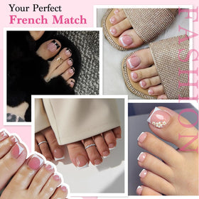 QIEK Berry Pink Toenails with size tabs visible