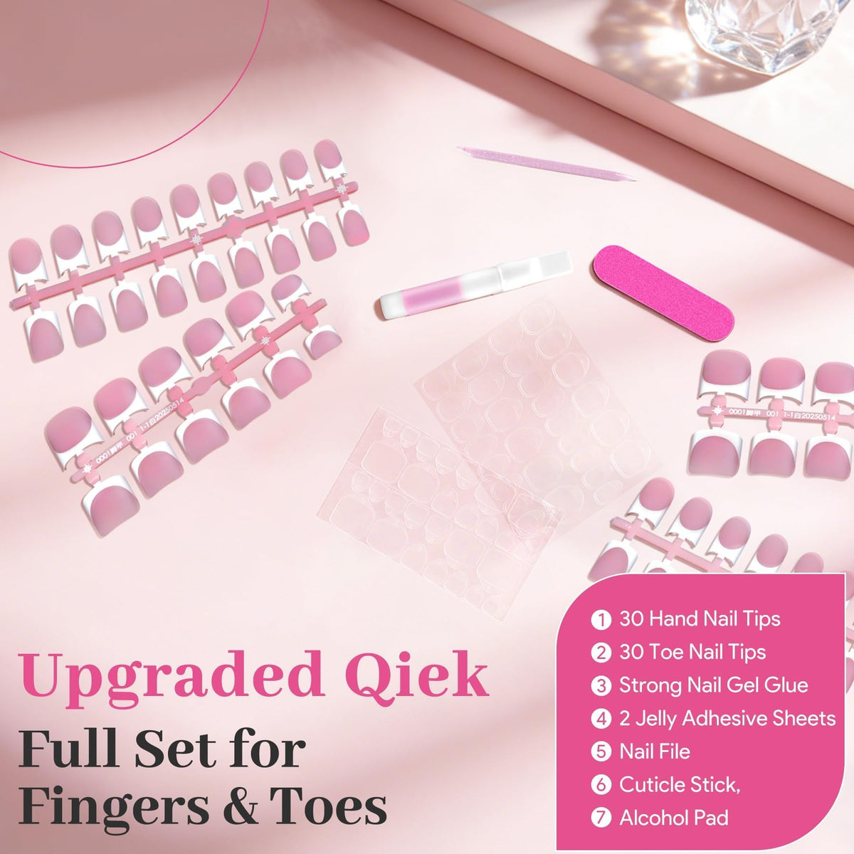 QIEK press on nails in a stylish arrangement