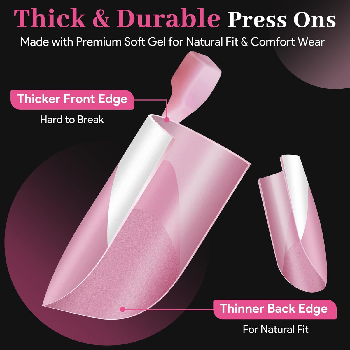 QIEK press on nails showing jelly glue stickers and liquid nail glue