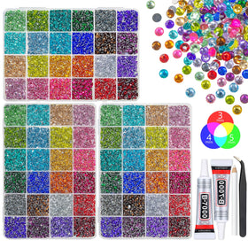 qiipii 24 Color Crystal Resin Rhinestones front view