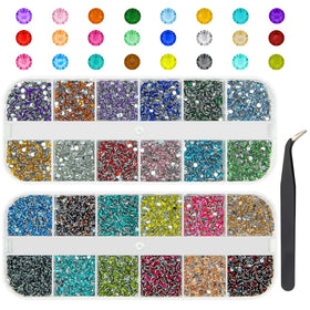 qiipii 24 Colour Small Crystal Rhinestones front view in packaging