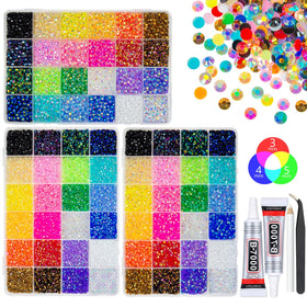 qiipii 3 Boxes 24-Color Jelly Resin Rhinestones front view