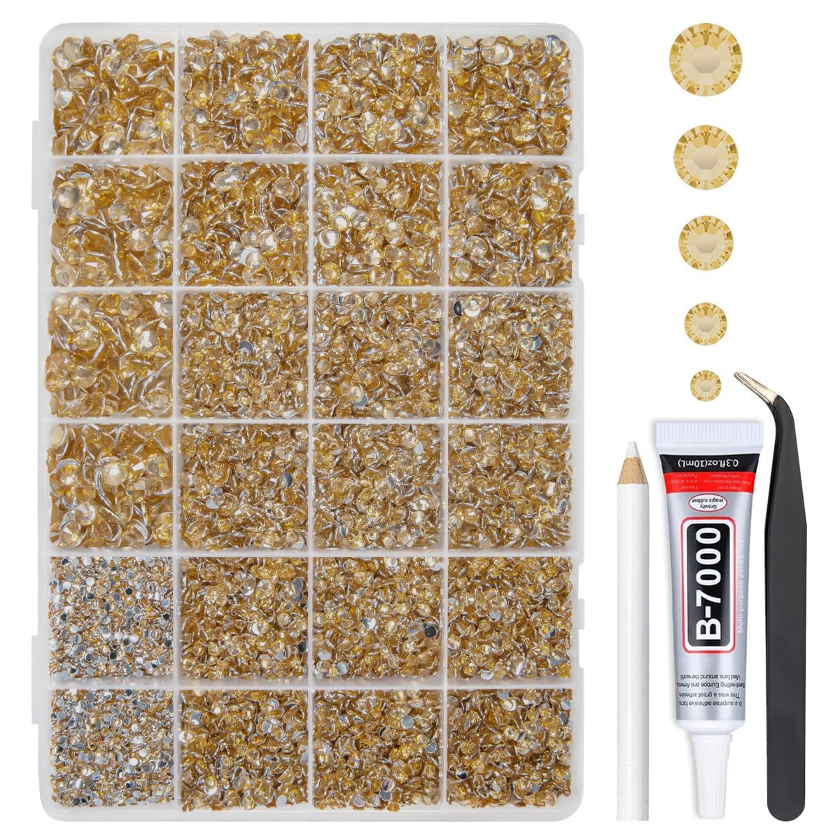 qiipii Champagne Golden Rhinestones Bedazzler Kit front view