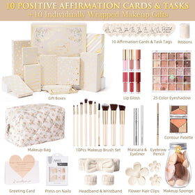 Qinline 10 Pcs Makeup Set with brushes and sponges