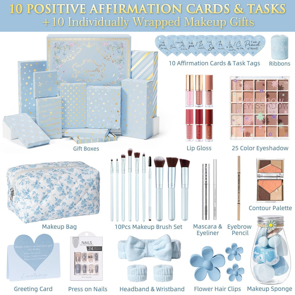 Qinline floral print makeup bag included in the set