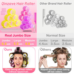 Qinzave hair roller set with duckbill clips and spray bottle